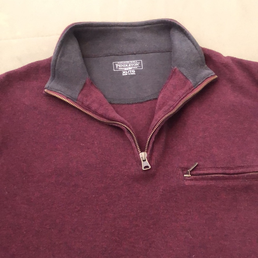 PENDLETON 💯cotton men’s Jacket red color (burgundy ) size XL” - Picture 8 of 16